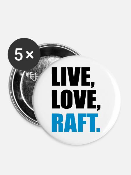 Rafting - Buttons groß 56 mm (5er Pack) - Weiß