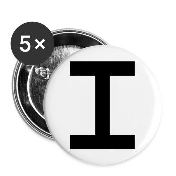 zahl_1_roemisch - Buttons groß 56 mm (5er Pack) - Weiß - Vorne