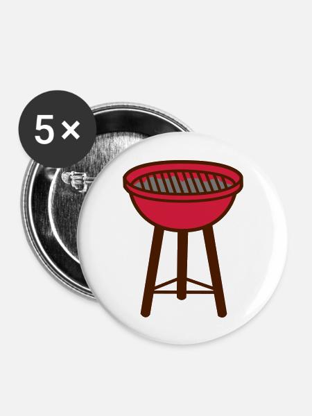 Grill - Buttons groß 56 mm (5er Pack) - Weiß