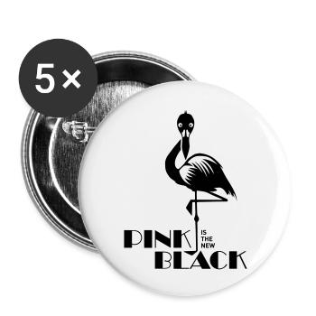 pink is the new black Flamingo rosa Vogel tropisch - Buttons large 2.2''/56 mm (5-pack) - white - Front