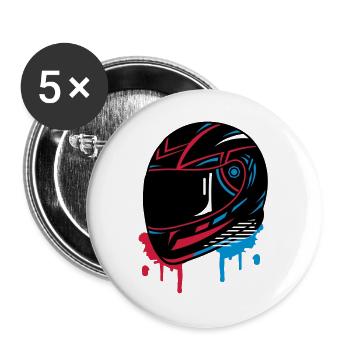 Motorcycle helmet Graffiti - Buttons large 2.2''/56 mm (5-pack) - white - Front