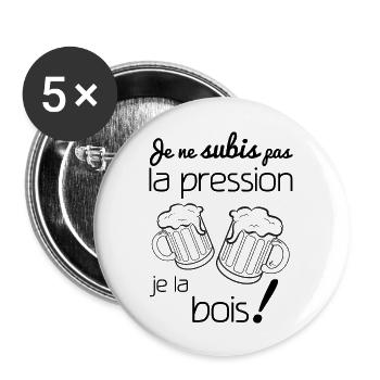 Je ne subis pas la pression - Lot de 5 grands badges (56 mm) - blanc - Devant