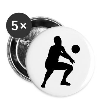 volleyball bagger - Buttons groß 56 mm (5er Pack) - Weiß - Vorne