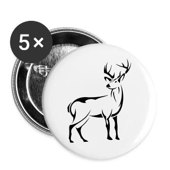 Schöner Hirsch - Buttons groß 56 mm (5er Pack) - Weiß - Vorne
