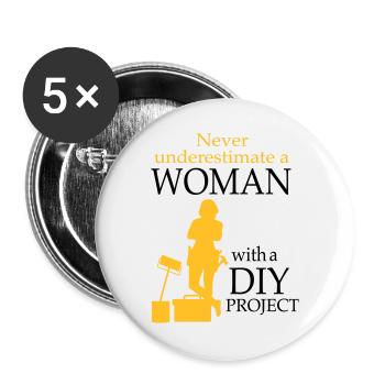 2541614 128189769 DIY - Lot de 5 grands badges (56 mm) - blanc - Devant
