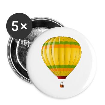 Modern hot air balloon - Buttons large 2.2''/56 mm (5-pack) - white - Front