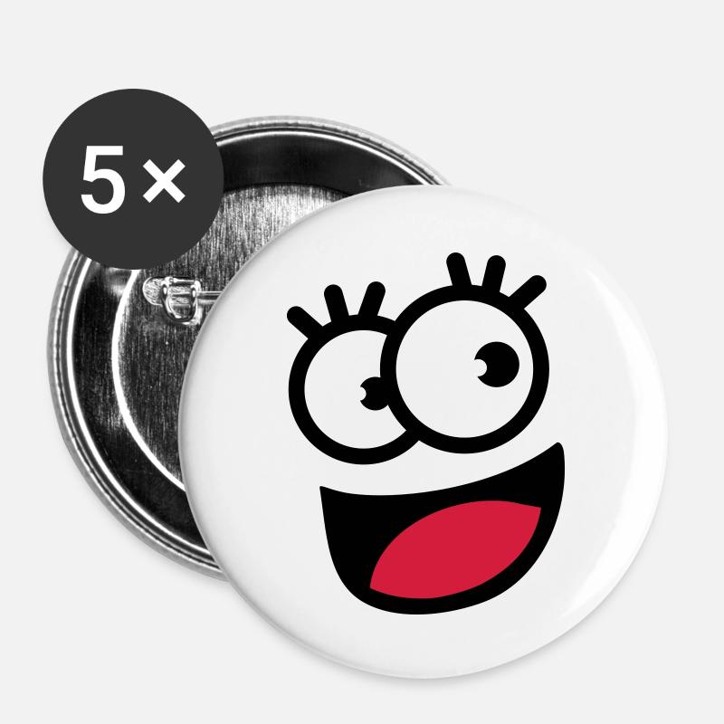 funnyface - Buttons large 2.2''/56 mm (5-pack) - white