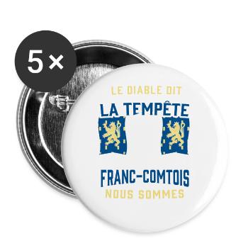 Tempête Franc-Comtois - Lot de 5 grands badges (56 mm) - blanc - Devant