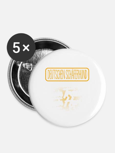 SCHÄFERHUND - Traum - Buttons groß 56 mm (5er Pack) - Weiß