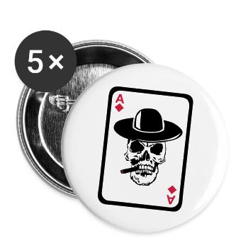 poker ace skull death head dead card Map4 - Buttons large 2.2''/56 mm (5-pack) - white - Front