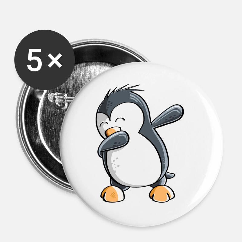 Dab Dance Penguin - Dabbing - Fun Comic - Gift - Buttons large 2.2''/56 mm (5-pack) - white