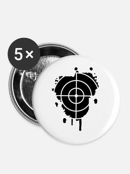 Ein Fadenkreuz als Graffiti - Buttons groß 56 mm (5er Pack) - Weiß
