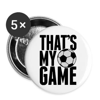 that's my game - soccer - Buttons large 2.2''/56 mm (5-pack) - white - Front