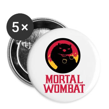 Mortal Wombat - Buttons groß 56 mm (5er Pack) - Weiß - Vorne