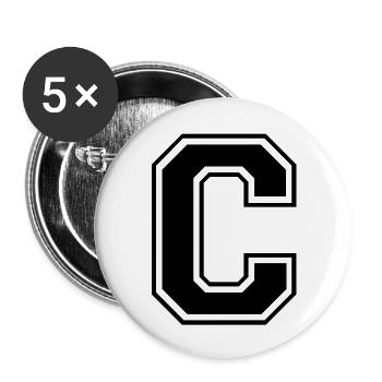 c - Buttons groß 56 mm (5er Pack) - Weiß - Vorne