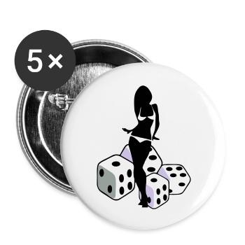 spielwürfel - Buttons groß 56 mm (5er Pack) - Weiß - Vorne