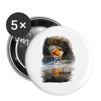 robin - Buttons large 2.2''/56 mm (5-pack) - white - Front
