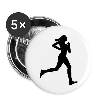 running woman - Buttons large 2.2''/56 mm (5-pack) - white - Front
