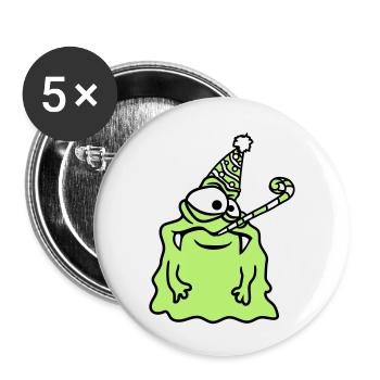 anniversaire seul solitaire triste pas de cadeaux - Lot de 5 grands badges (56 mm) - blanc - Devant