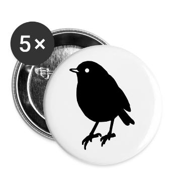 Vogel Bird Geschenk Geschenkidee - Buttons groß 56 mm (5er Pack) - Weiß - Vorne