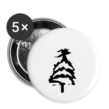 kalt schnee weihnachtsbaum tannenbaum tanne sterne - Buttons groß 56 mm (5er Pack) - Weiß - Vorne