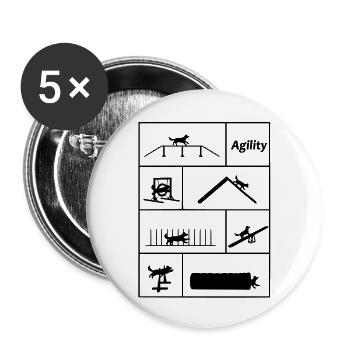 Agility Stationen Vektor - Buttons groß 56 mm (5er Pack) - Weiß - Vorne
