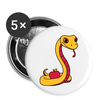 teufel boese suende apfel eva adam mensch gott ver - Buttons groß 56 mm (5er Pack) - Weiß - Vorne