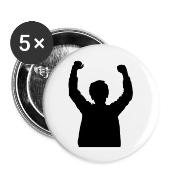 WIN - Buttons groß 56 mm (5er Pack) - Weiß - Vorne