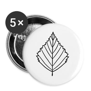 kontur birke blatt baum pflanze form clipart desig - Buttons groß 56 mm (5er Pack) - Weiß - Vorne