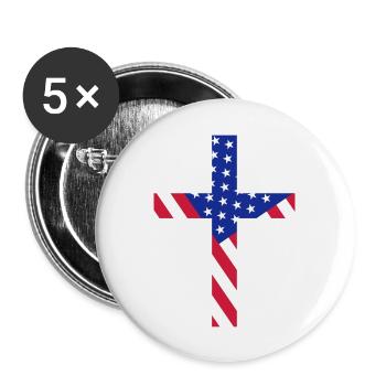 usa amerika flagge sterne streifen vereinigte staa - Buttons groß 56 mm (5er Pack) - Weiß - Vorne