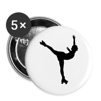 Rollkunstläuferin Flieger - Buttons groß 56 mm (5er Pack) - Weiß - Vorne