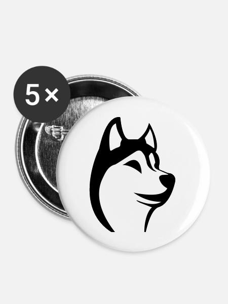 Husky - Buttons groß 56 mm (5er Pack) - Weiß