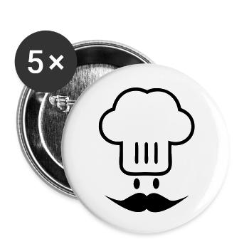 Chefkoch - Buttons groß 56 mm (5er Pack) - Weiß - Vorne