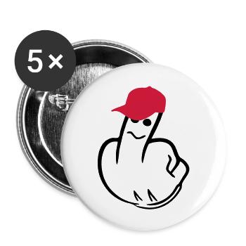 middle finger - Buttons large 2.2''/56 mm (5-pack) - white - Front