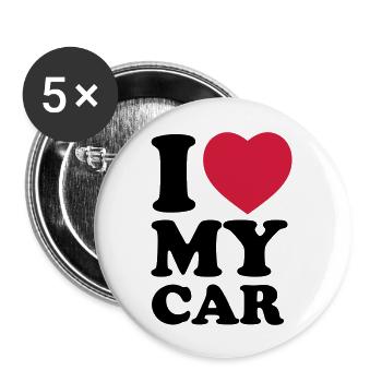 I love my car - Buttons large 2.2''/56 mm (5-pack) - white - Front
