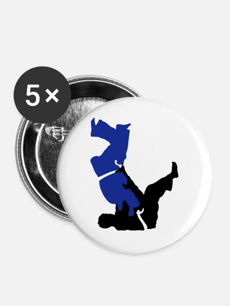 judo - Buttons large 2.2''/56 mm (5-pack) - white