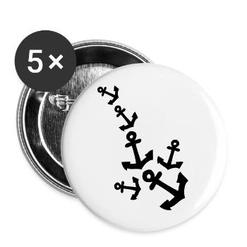 Anchor pattern line - Buttons large 2.2''/56 mm (5-pack) - white - Front
