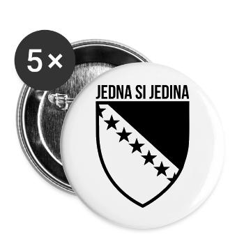 Jedna Si Jedina Bosna - Buttons groß 56 mm (5er Pack) - Weiß - Vorne