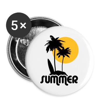 summer Sommer - Buttons groß 56 mm (5er Pack) - Weiß - Vorne