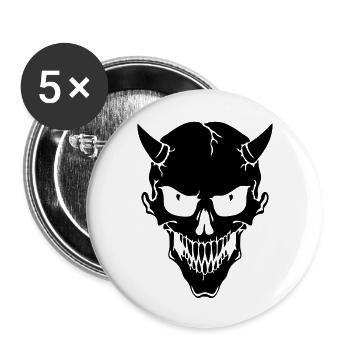 Diable - Lot de 5 grands badges (56 mm) - blanc - Devant