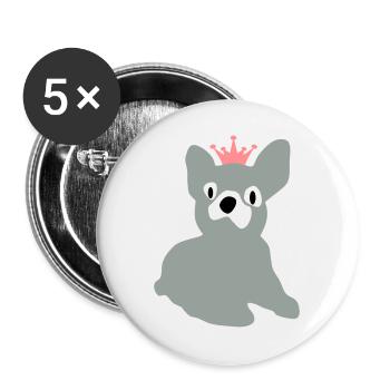 hund - Buttons groß 56 mm (5er Pack) - Weiß - Vorne