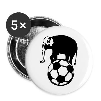 elephant soccer ball football soccer - Buttons large 2.2''/56 mm (5-pack) - white - Front