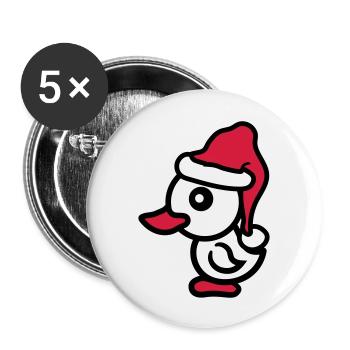 Noël Noël Père Noël Salutations d'hiver - Lot de 5 grands badges (56 mm) - blanc - Devant