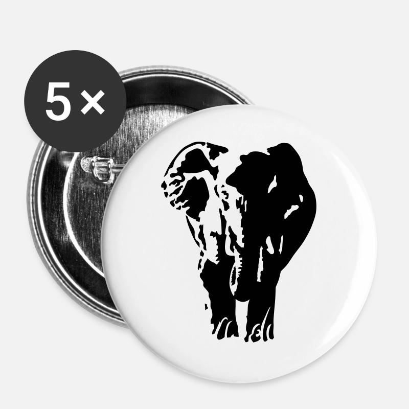 Elephant - Buttons large 2.2''/56 mm (5-pack) - white