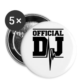 Official DJ Music Pulse - Buttons groß 56 mm (5er Pack) - Weiß - Vorne