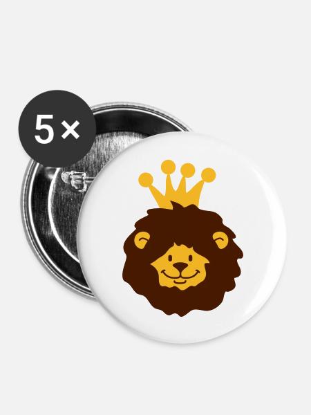 Lion King - Buttons groß 56 mm (5er Pack) - Weiß