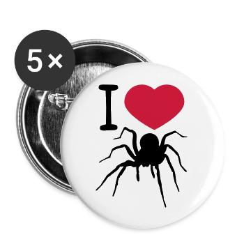 herz liebe i love spinne vogelspinne design clipar - Buttons groß 56 mm (5er Pack) - Weiß - Vorne