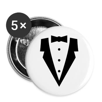 tuxedo_f1 - Lot de 5 grands badges (56 mm) - blanc - Devant
