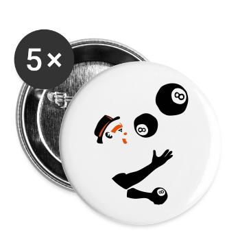 juggler ball billiards 8 - Buttons large 2.2''/56 mm (5-pack) - white - Front
