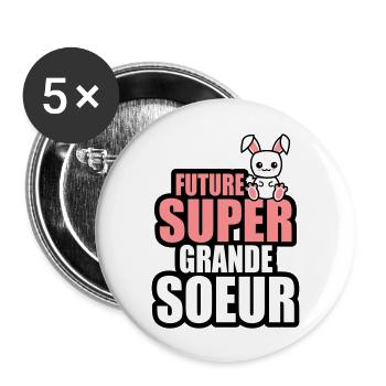 future super grande-soeur - Lot de 5 grands badges (56 mm) - blanc - Devant